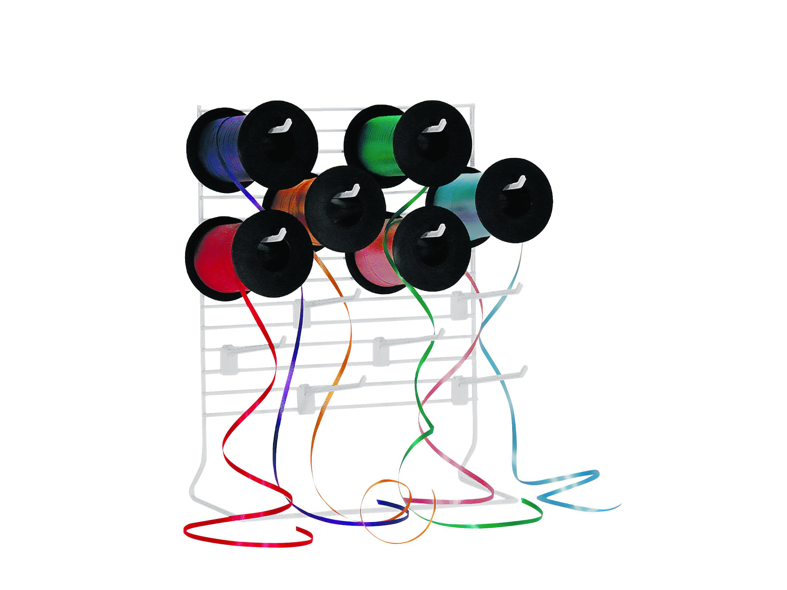 SSWBasics White Ribbon Organizer/Dispenser and 12 Hooks - Premium Ribbon Holder and Crafting Stor... | Amazon (US)