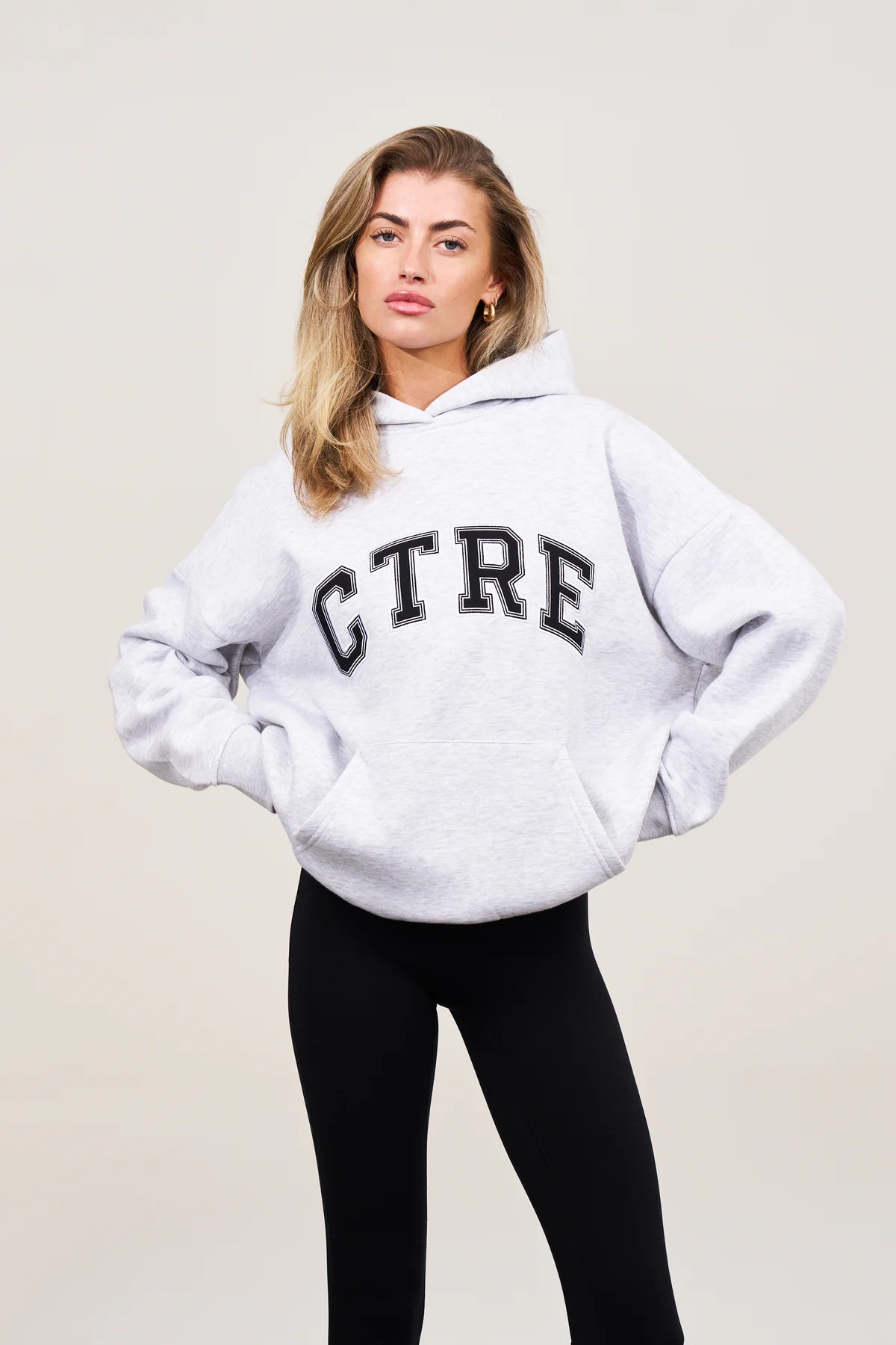 CTRE OVERSIZED HOODIE - GREY MARL | The Couture Club
