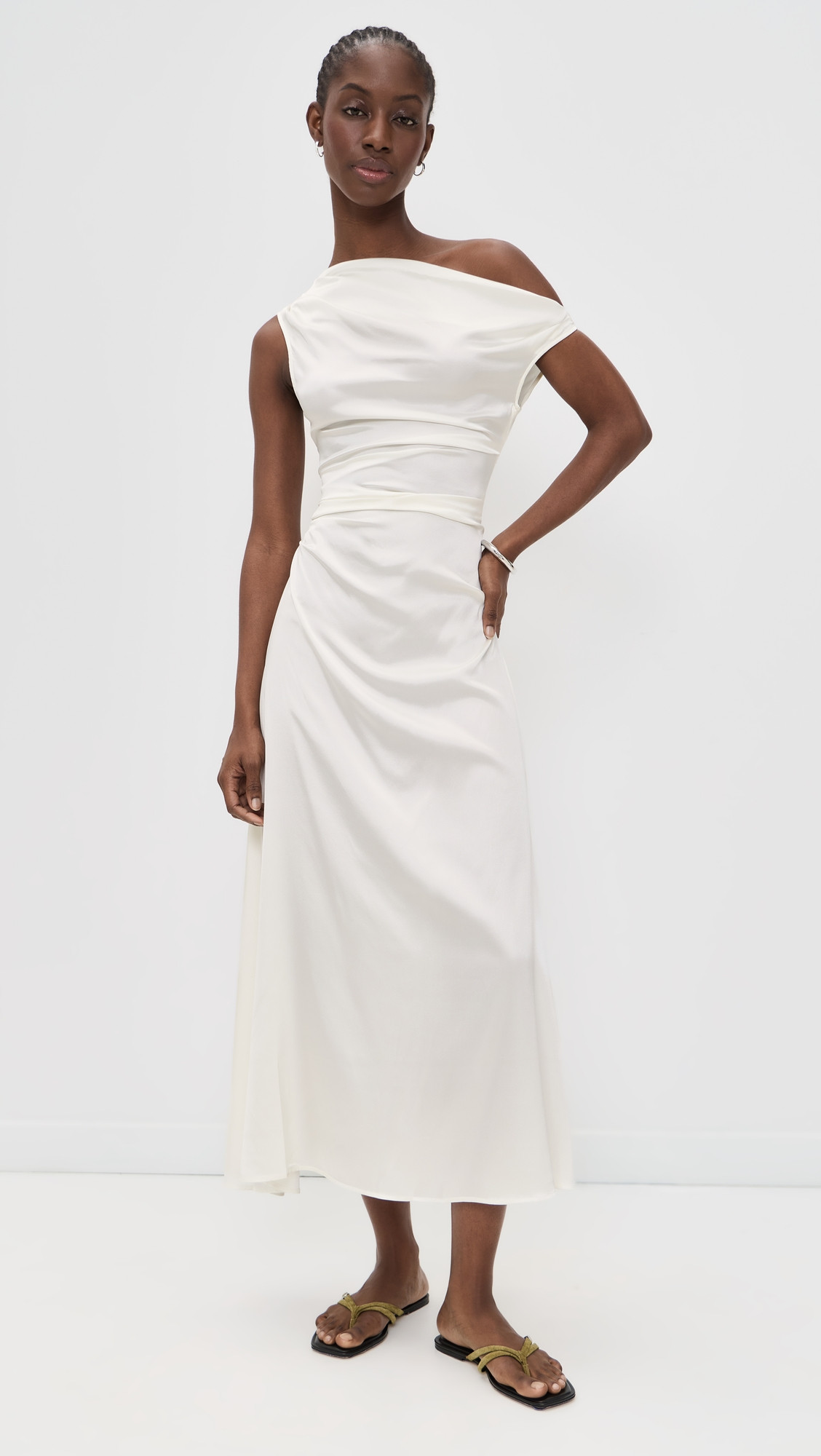 STAUD Phare Silk Dress Ivory 0 | Shopbop