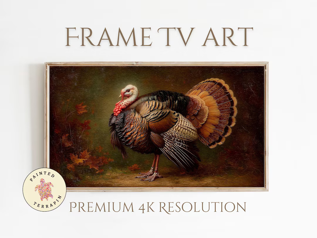 Vintage Turkey Art | Thanksgiving Frame TV Digital Download | Autumn Farmhouse Decor | Rustic Fal... | Etsy (US)