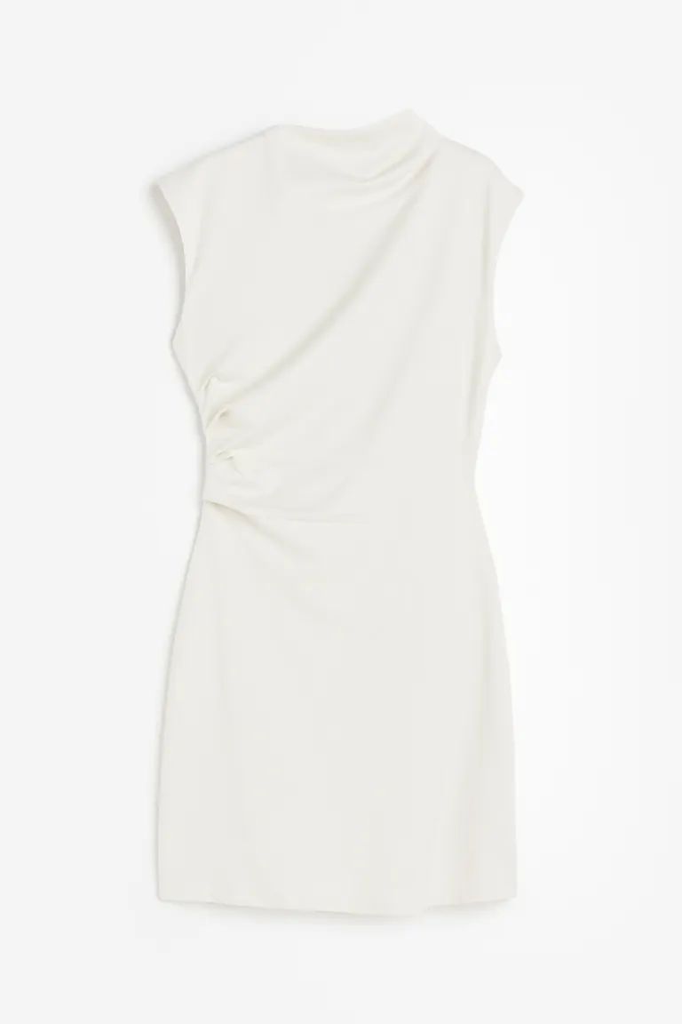 Draped Jersey Dress - Cream - Ladies | H&M US | H&M (US + CA)