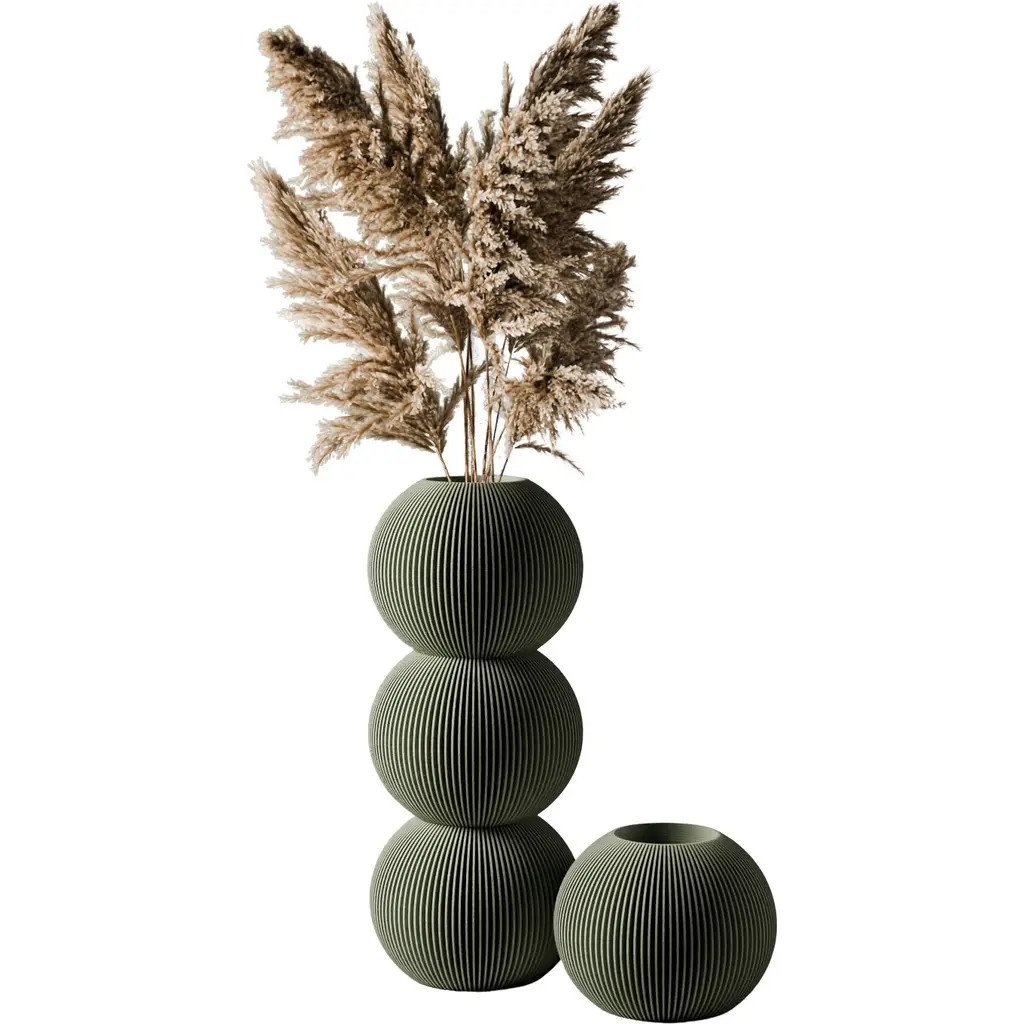 Modernized Pottery Triple Bubble Vase in Muted Green at Nordstrom | Nordstrom