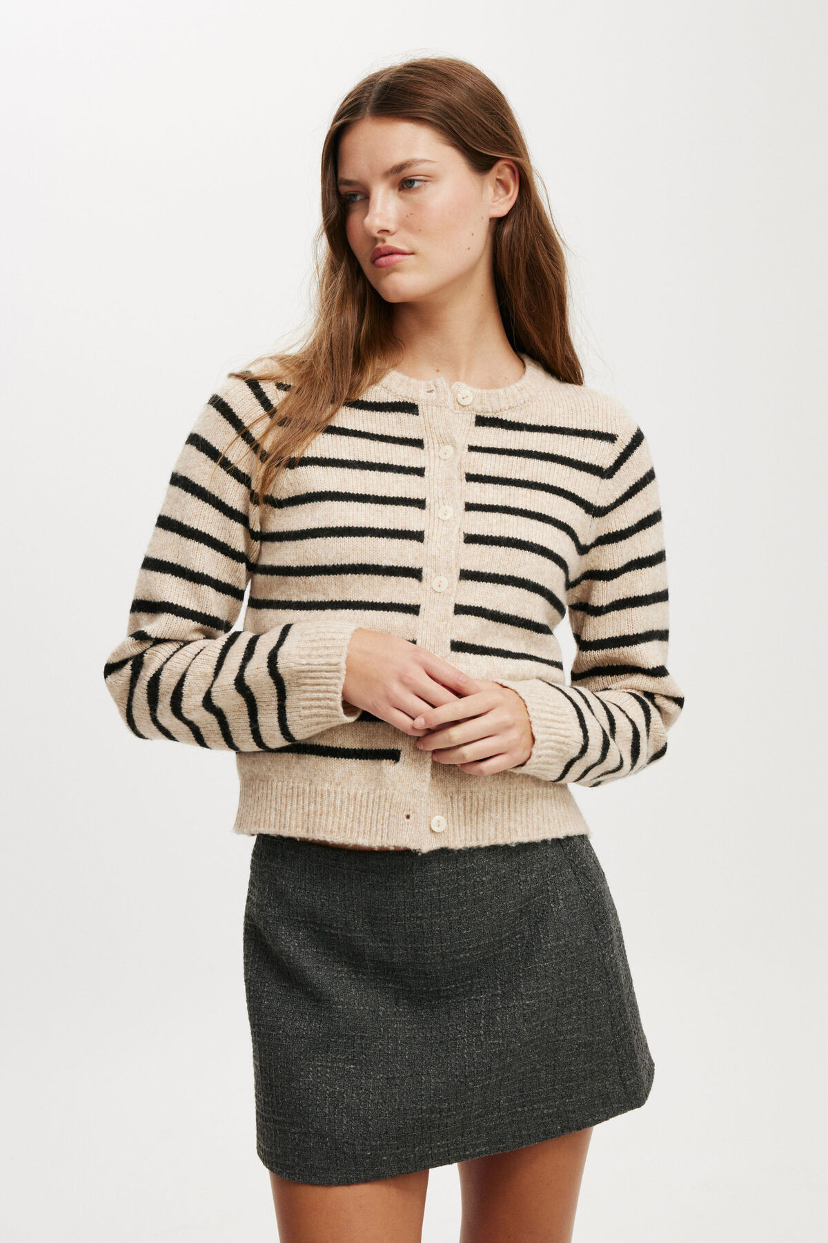 Lux Crew Button Cardigan | Cotton On (US)