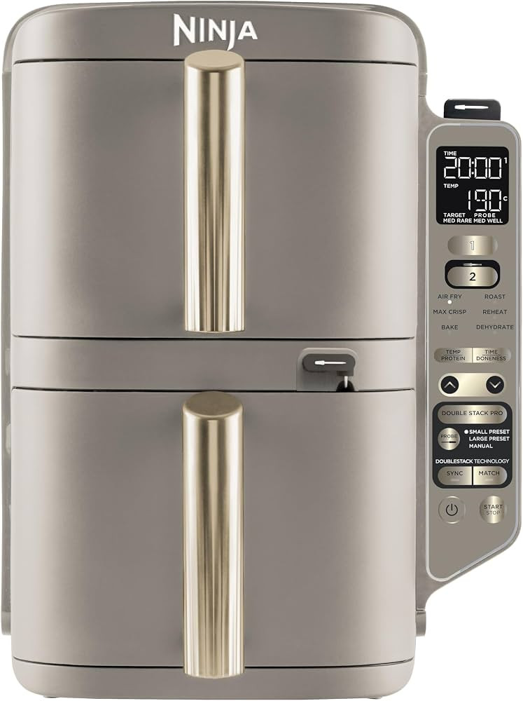 Ninja Double Stack XL-Hei\u00dfluftfritteuse mit digitalem Bratenthermometer und 2 vertikalen Sch... | Amazon (DE)