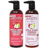 PURA D'OR Apple Cider Vinegar Thin2Thick Set (16oz x 2) ACV Shampoo & Conditioner, Clarifying, De... | Amazon (US)