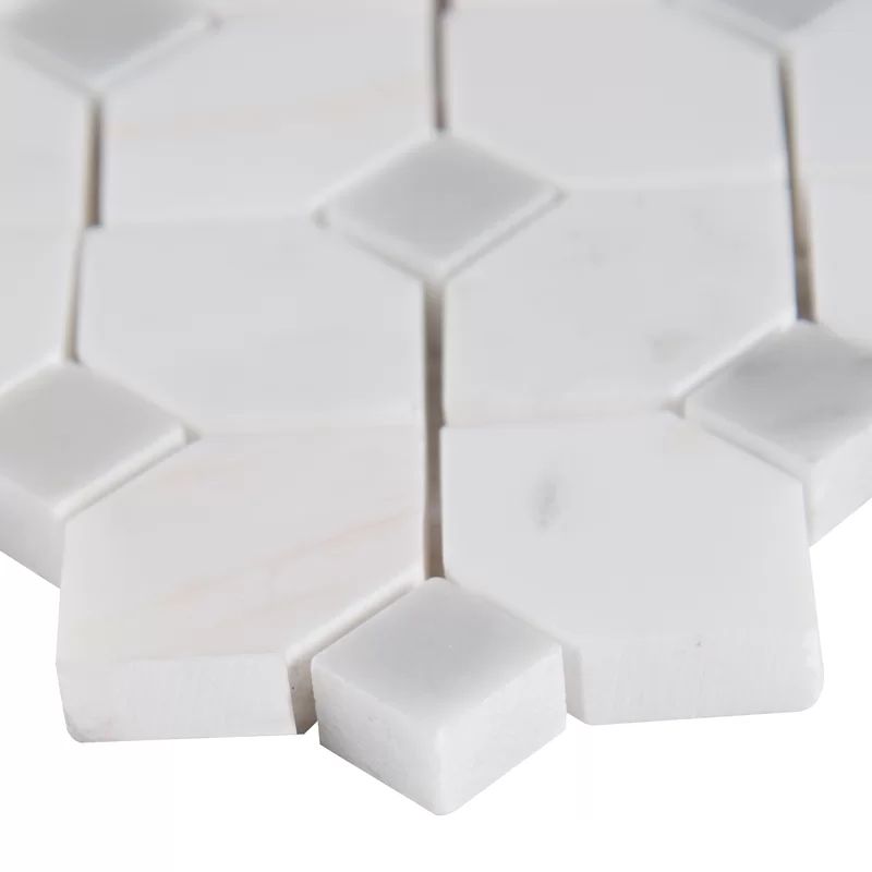 Bianco Dolomite Straight Edge Marble Grid Mosaic Wall & Floor Tile | Wayfair Professional