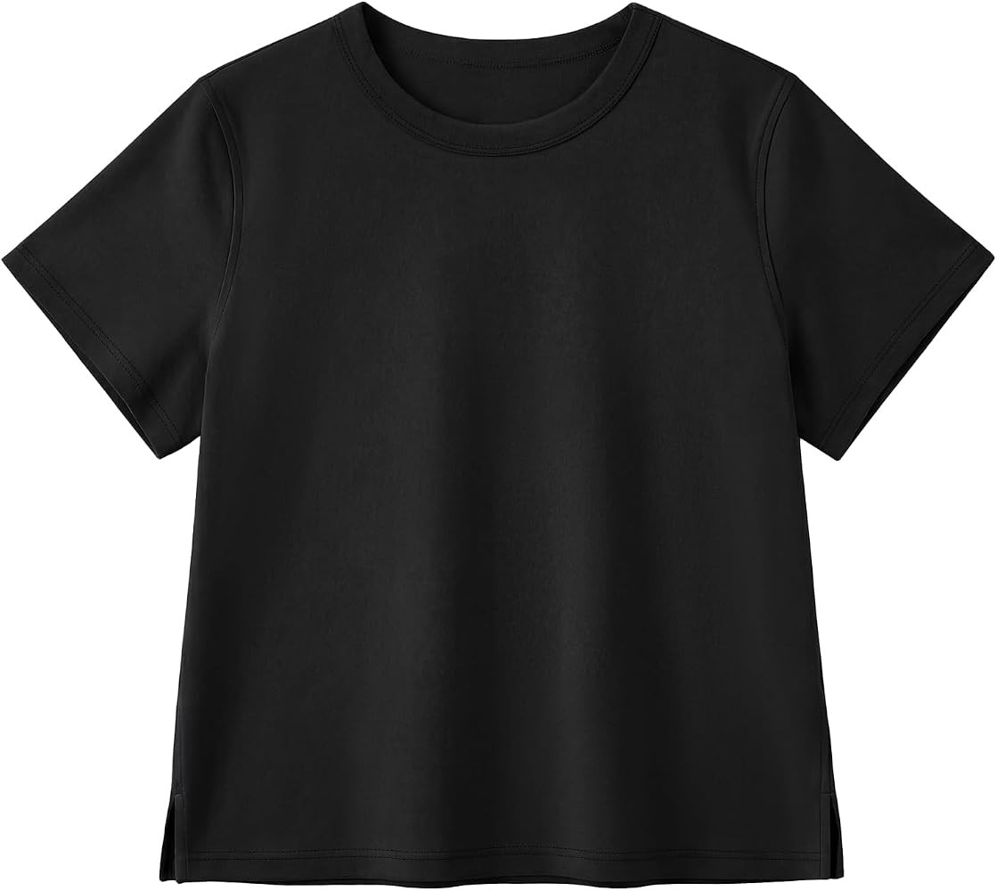 Stelle Women's Short Sleeve Crewneck T-Shirts Cotton Basic Tees Summer Casual Solid Crop Tops | Amazon (US)