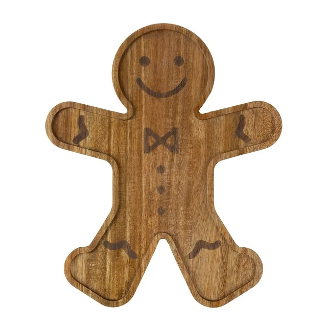 Holiday Time Acacia Wood Gingerbread Man Board, Natural Wood Color, 14 x 11.61 x 0.78inch | Walmart (US)