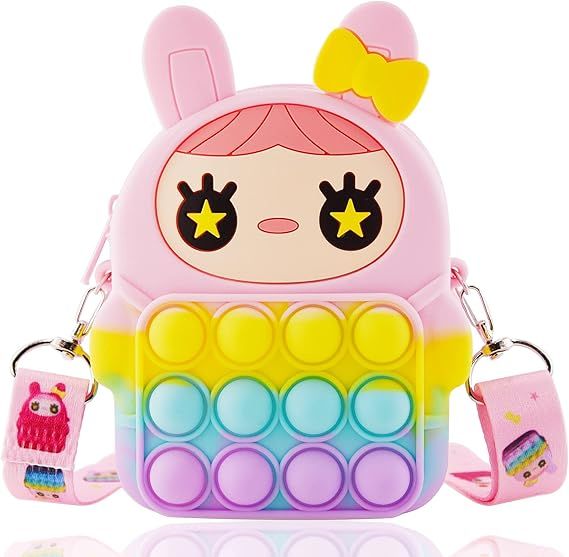 EXRIZU Easter Bunny Pop Shoulder Bag Fidget Toys, Mini Purse Crossbody Bags Sensory Toys for Kids... | Amazon (US)