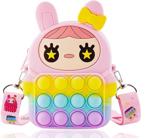 EXRIZU Easter Bunny Pop Shoulder Bag Fidget Toys, Mini Purse Crossbody Bags Sensory Toys for Kids... | Amazon (US)
