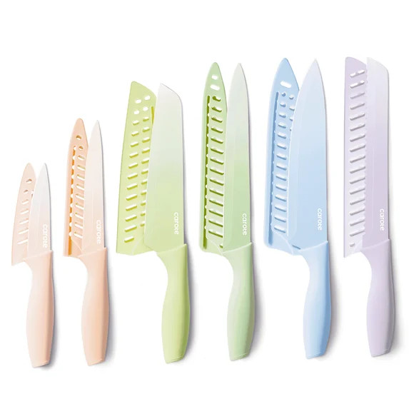Carote 12 Pcs Kitchen Knife Set, Stainless Steel Knife Sets with Nonstick Creamic Coating, Dishwa... | Walmart (US)