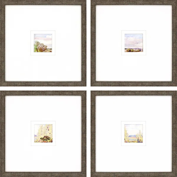 'Petite Placid' 4 Piece Framed Painting Set | Wayfair North America