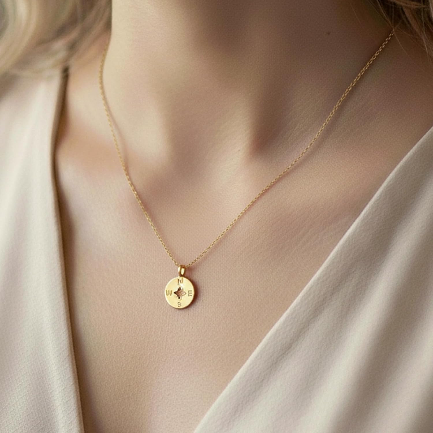 Friendship Necklace Good Luck Pendant Chain Necklace with Message Card Gift Card for Women(Golden Copper Coins) | Amazon (US)