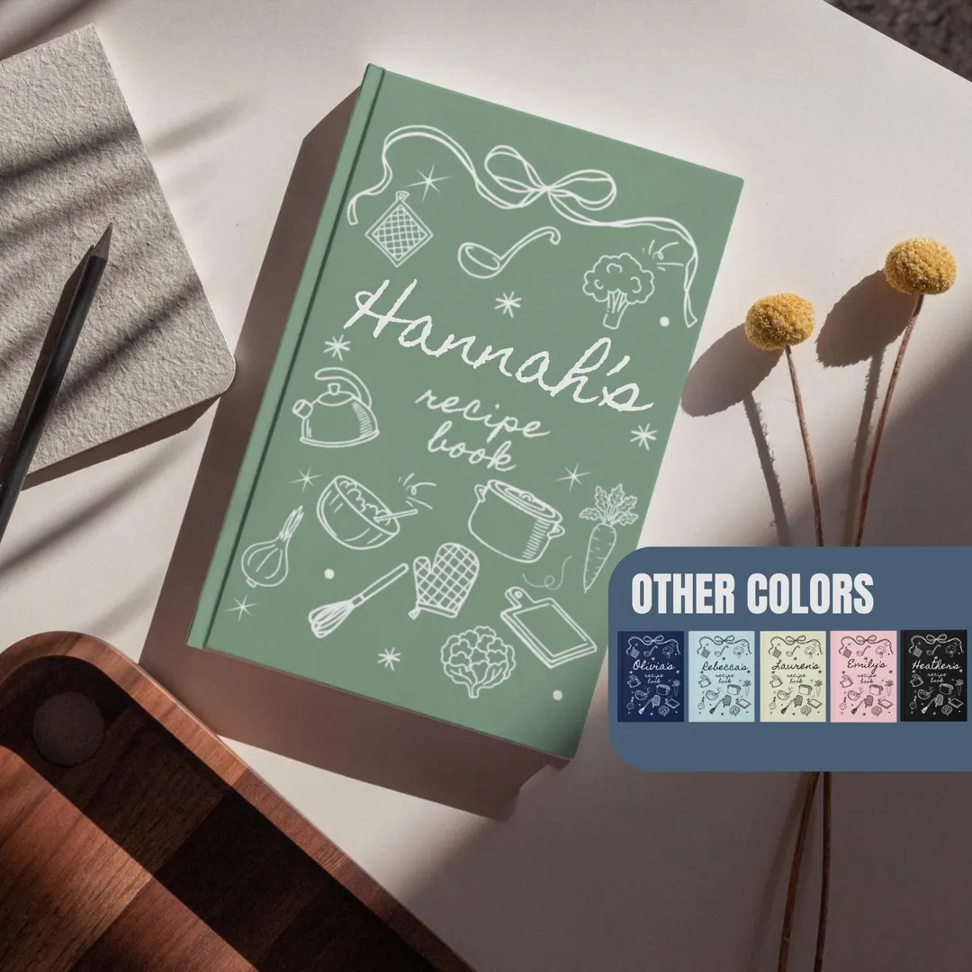 Personalized Recipe Book, Custom Cookbook Hardcover Journal, Blank Recipe Book, Recipe Book For H... | Etsy (US)