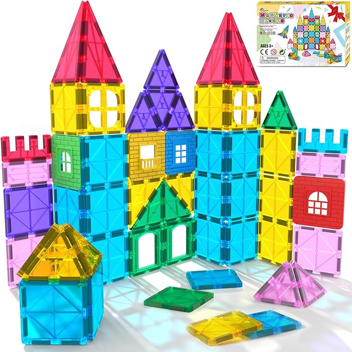 Jasonwell Magnetic Tiles 60PCS Building Sets | Amazon (US)