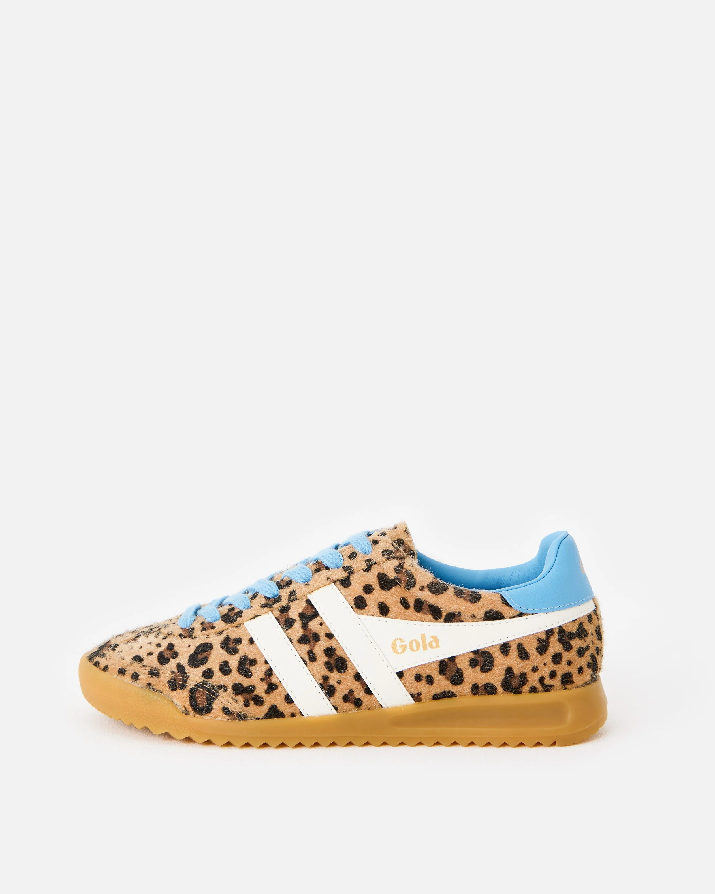 Gola x OB Exclusive Torpedo Brown Animal Print & Blue Trainers | Oliver Bonas | Oliver Bonas (Global)