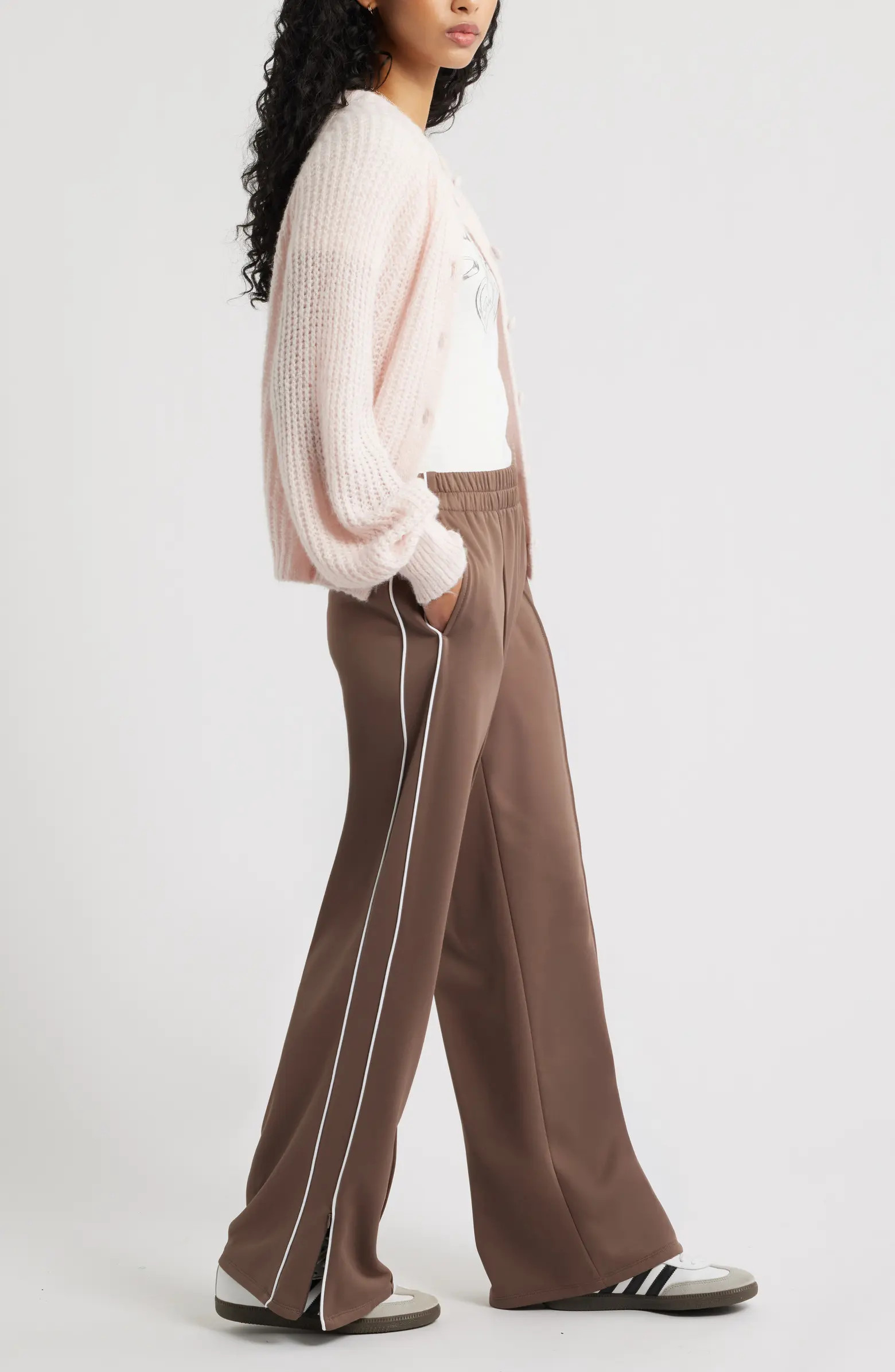 High Waist Fleece Track Pants | Nordstrom