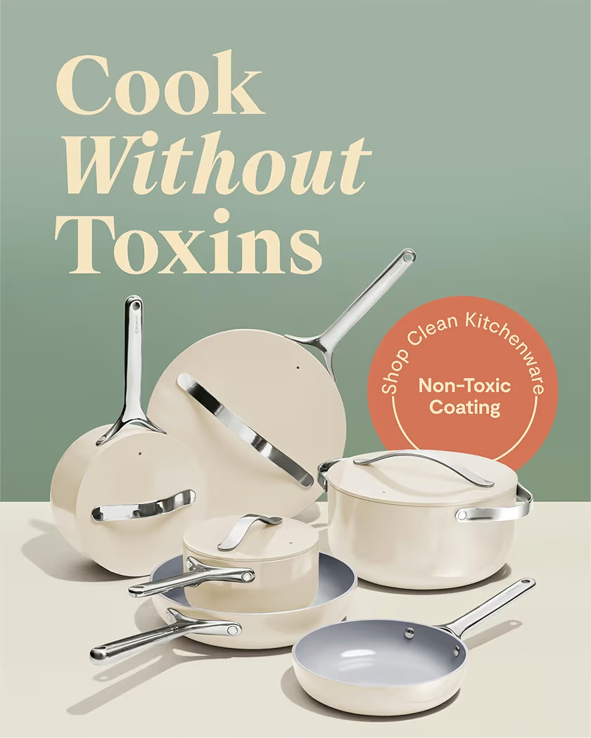 Caraway Deluxe Non-stick Ceramic Cookware Set (16 Piece) Pots, Frying Pans, Lids and Kitchen Stor... | Amazon (US)