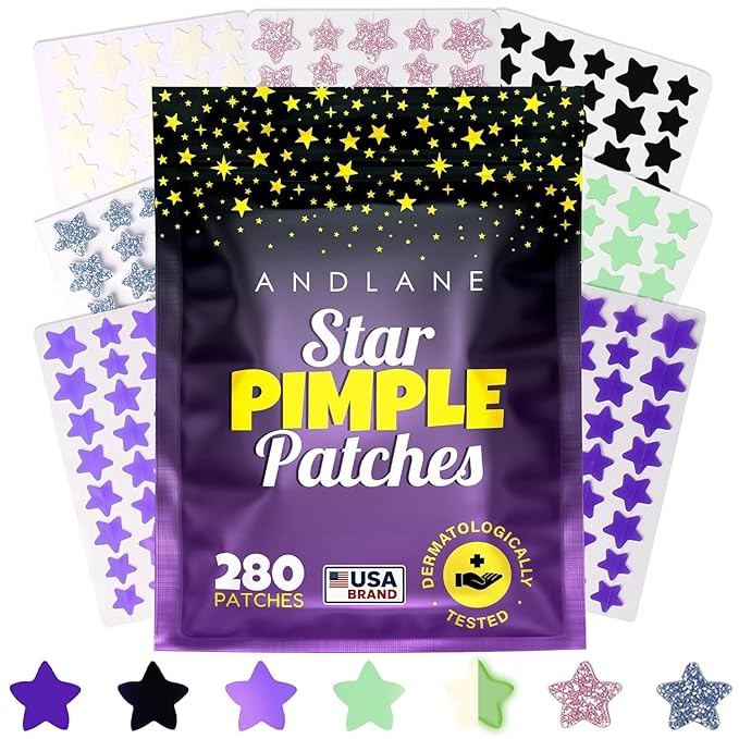 280Pcs Star Pimple Patches for Face - Pimple Patches Cute Stars - Hydrocolloid, Salicylic Acid, T... | Amazon (US)