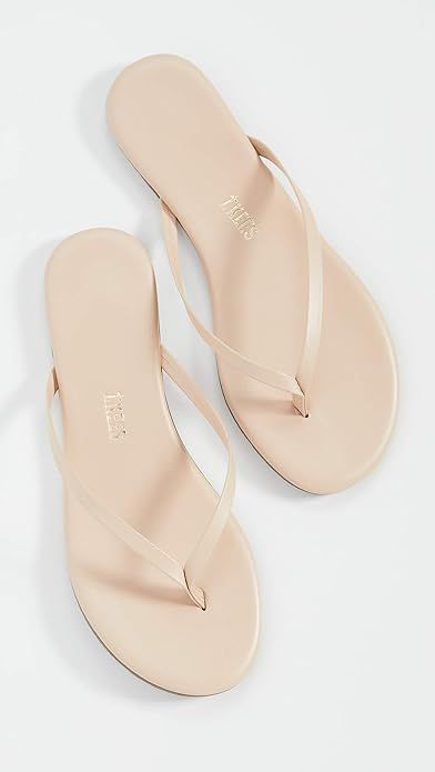 TKEES Women's Foundations Shimmer Leather Thong Sandals Flip Flops | Amazon (US)