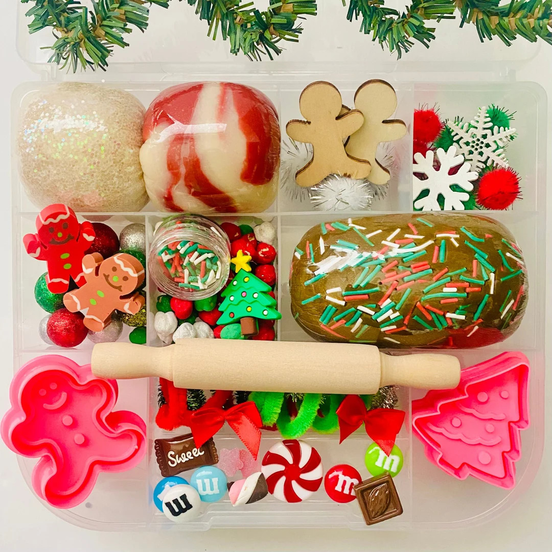 Christmas Cookie Playdough Kit, Sensory bin, Playdoh kit, Play dough kit, Playdough kit, Sensory ... | Etsy (US)