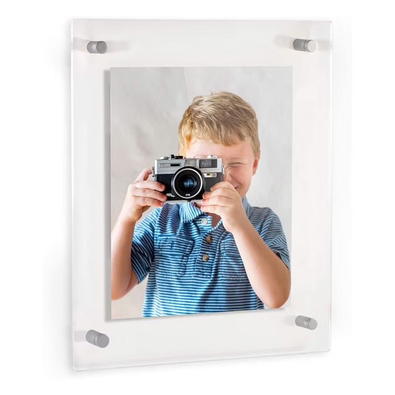 ArtToFrames Floating Acrylic Picture Frame with Muted Chrome Standoff Wall Mount Hardware for Pic... | Target