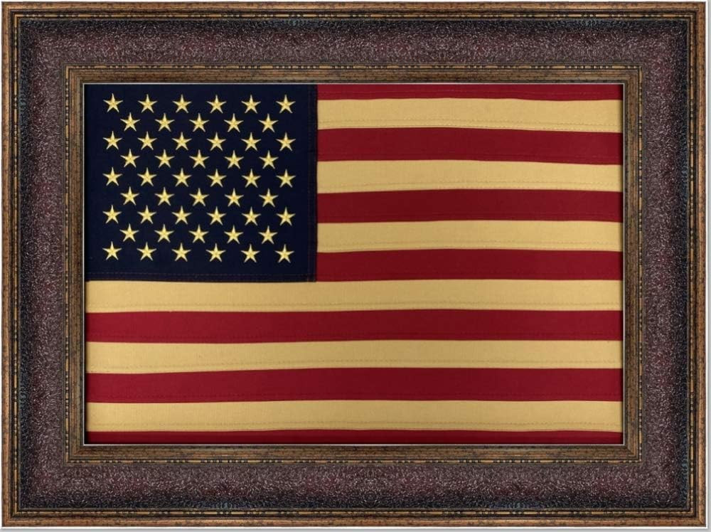 Framed American Flag | Real Cloth Flag | Hand Stretched | Custom Frame | Made In USA 23X32 Inches | Amazon (US)