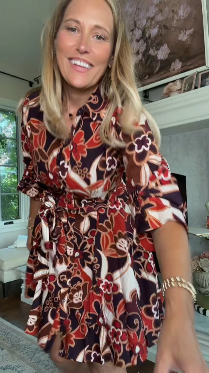 New Fall Drop! Loving the fall colors and print of this shirt dress. The tie waist cinches me in giving it a beautiful fem vibe. s

#LTKSeasonal #LTKMidsize #LTKOver40