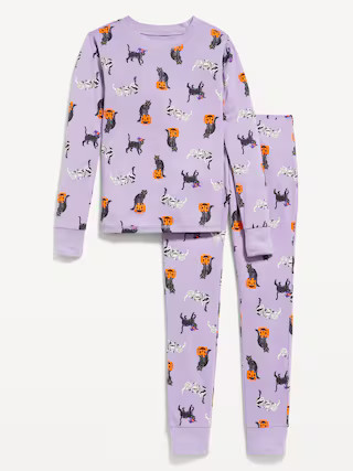 Gender-Neutral Printed Snug-Fit Pajama Set for Kids | Old Navy (US)