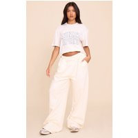 Off White Extreme Oversized Slouchy Wide Leg Sweatpants | PrettyLittleThing US