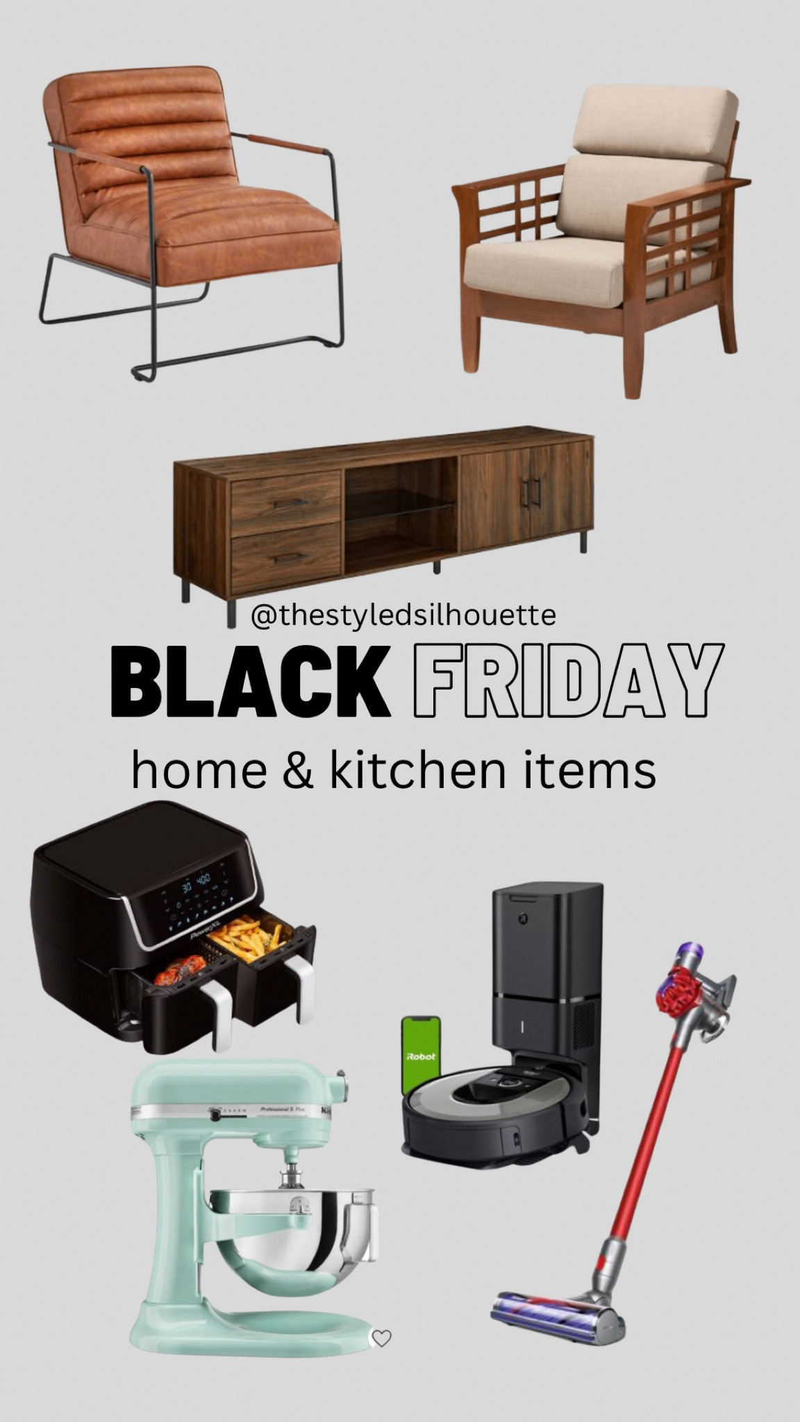 Black Friday home// air fryer// Romba// Dyson // mixer// accent chairs// 

#LTKCyberweek #LTKHoliday #LTKsalealert