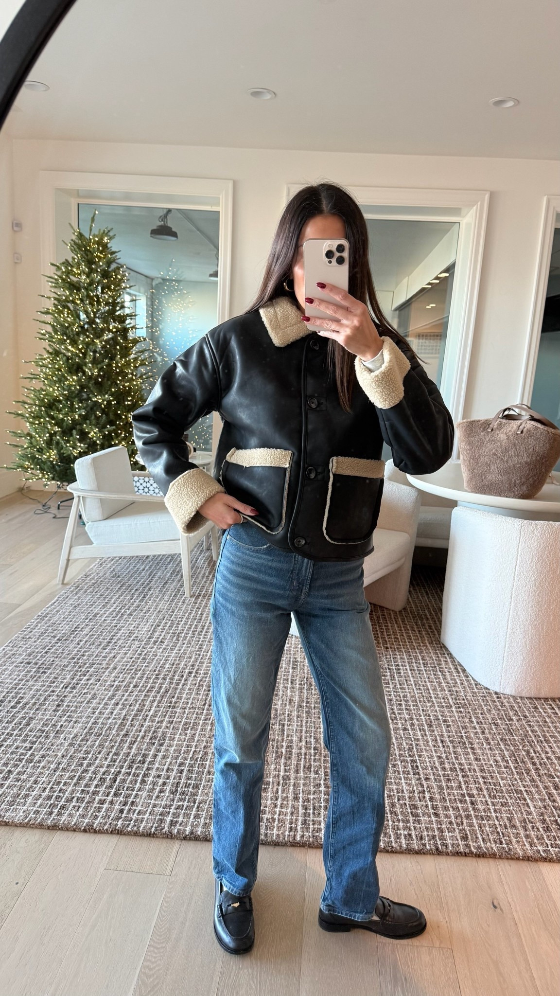 This leather jacket is the best find!! Under $50! 

@walmart @walmartfashion @madewell @amazon @amazonhome

#LTKHoliday #LTKFindsUnder50 #LTKootd