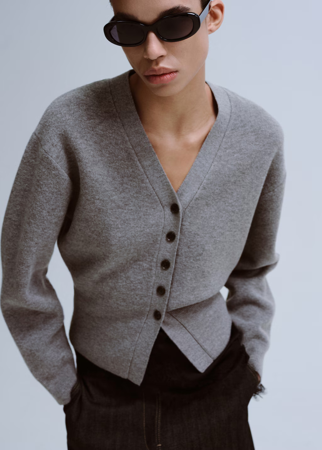 V-neck knitted cardigan | Mango (US/MX/AU)