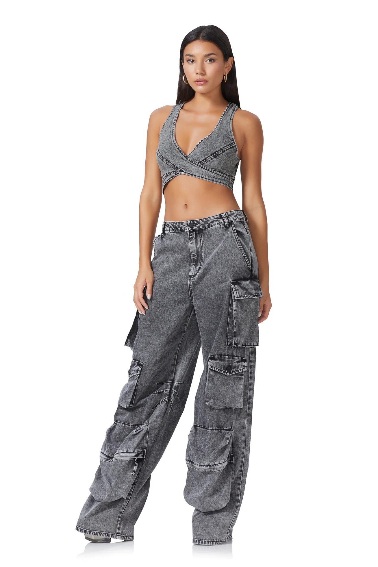 Parker Baggy Cargo Pant - Black Acid Wash | ShopAFRM