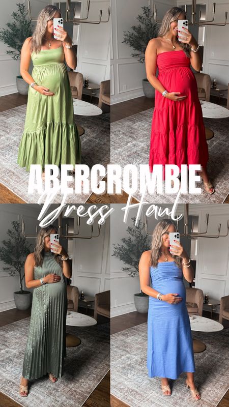 Abercrombie dress haul all not maternity but bump friendly! Use code DRESSFEST for an additional 20% off! 

I sized up one to a medium in each at 32 weeks pregnant 

#LTKStyleTip #LTKSaleAlert #LTKBump