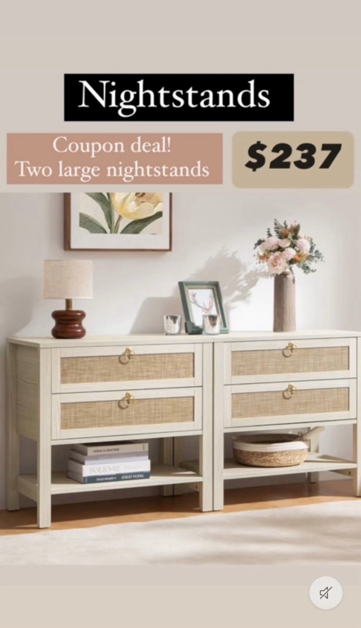 2 large nightstands.  These are very popular if your are looking for aesthetic nightstands 


#nightstand #amazonholiday #fallfavorites2024

 #LTKWatchNow #LTKHome

#LTKSaleAlert