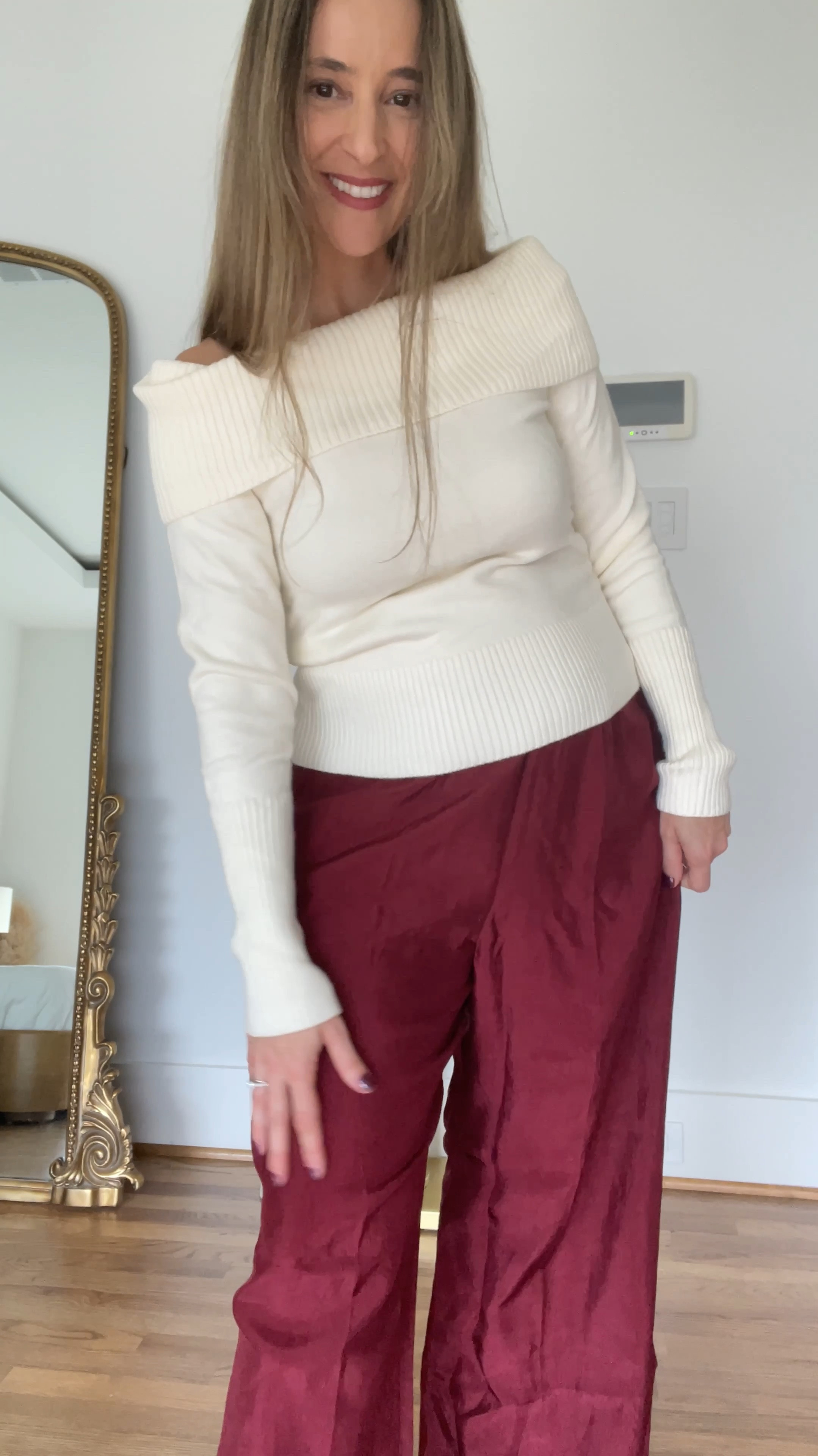 Comfy and easy outfit for the Holidays! Both my top and satin pants are on sale today for cyber Monday deal! ✨🛍️

#LTKSaleAlert #LTKCyberWeek #LTKHoliday