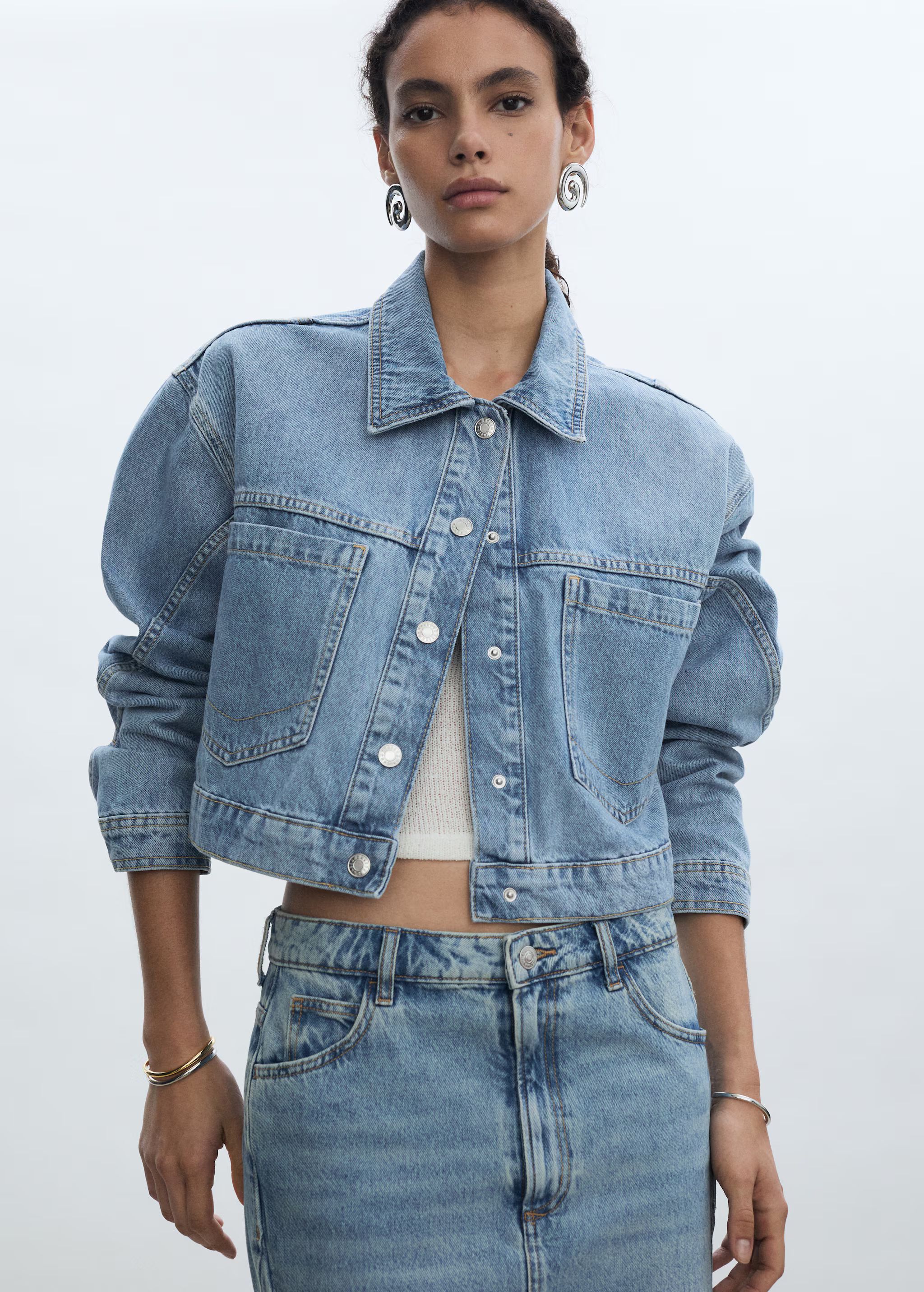 Pocketed denim jacket | MANGO (US)