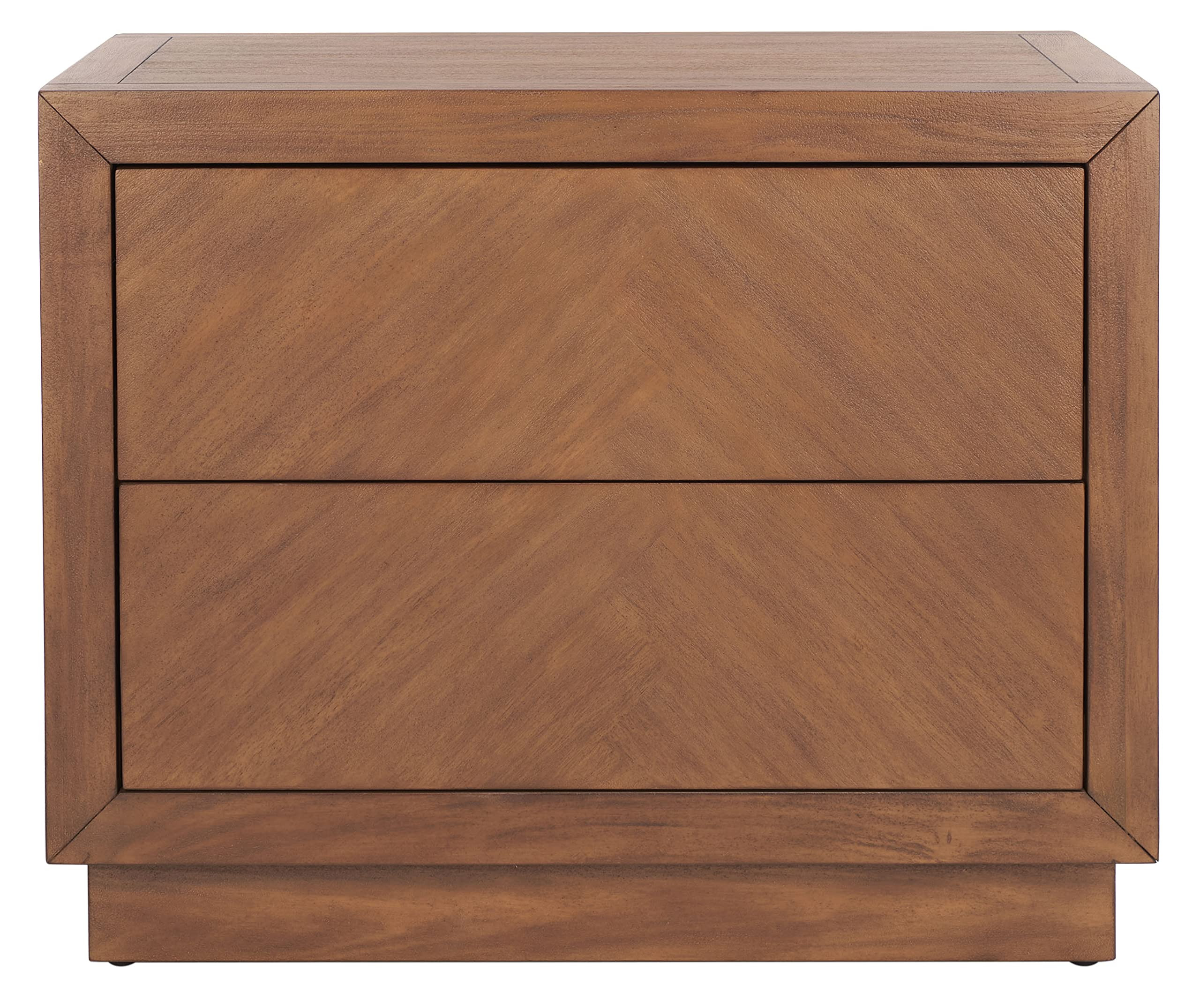 SAFAVIEH Brown Table (Fully Assembled) Couture Home Collection Steve 2-Drawer Wood Nightstand | Amazon (US)