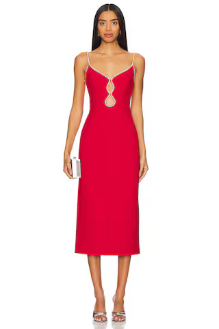 Rebecca Vallance Akari Strap Midi Dress in Red from Revolve.com | Revolve Clothing (Global)