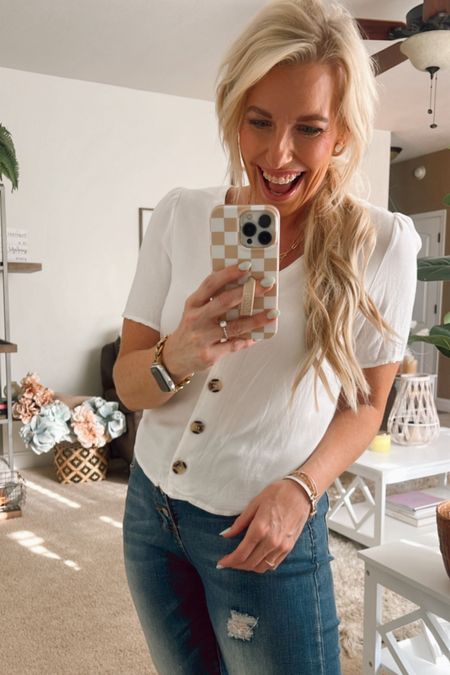 White button downs are a timeless classic grab a few for mixing and matching this summer with jeans and shorts!! 

#LTKover40 #LTKfindsunder50 #LTKstyletip