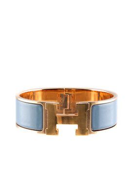 Hermes Clic Clac H Bangle Bracelet Gold Tone Light Blue  | eBay | eBay AU