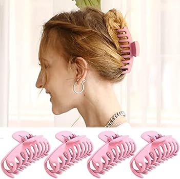 TOCESS Big Hair Claw Clips for Women 4 Inch Nonslip Large Claw Clips for Thick Hair, Strong Hold ... | Amazon (US)