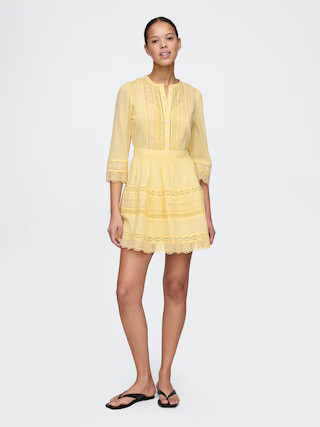 Lace-Trim Mini Dress | Gap (US)