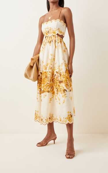 Aliane Cutout Linen Midi Dress | Moda Operandi (Global)