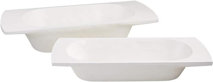 Mud Pie White Bough Dough Bowl Set, small 5" x 20" | large 5" x 24" | Amazon (US)
