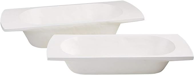 Mud Pie White Bough Dough Bowl Set, small 5" x 20" | large 5" x 24" | Amazon (US)