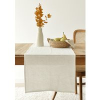 White Linen Table Runner, Handmade, Washed Custom Size Linens | Etsy (US)