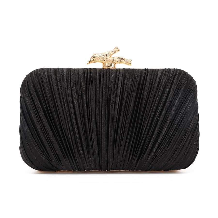 Clutch Purses for Women Evening Bag Pleated Clutch Bag with Chain for Wedding Party | Amazon (US)