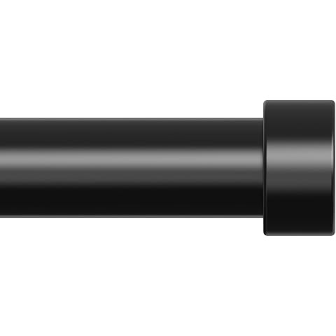 Ivilon Drapery Window Curtain Rod - End Cap Style Design 1 Inch Pole. 72 to 144 Inch Color Black | Amazon (US)
